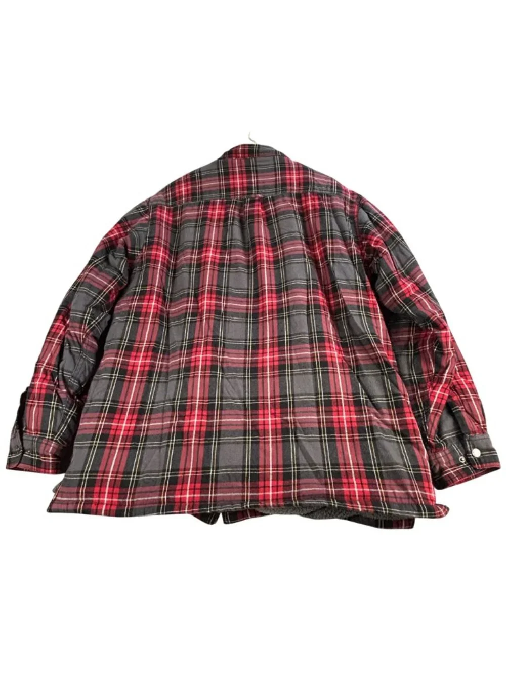 Wolverine Red & Black Plaid Shacket Mens XL Sherpa Lined Flannel Zip Work Wear